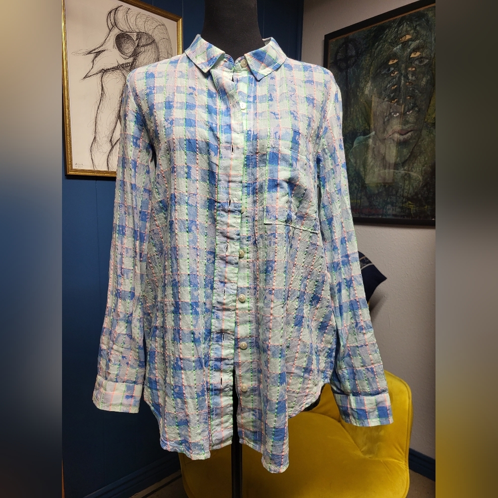 Pilcro and the Letterpress By Anthropologie Light Plaid NWT